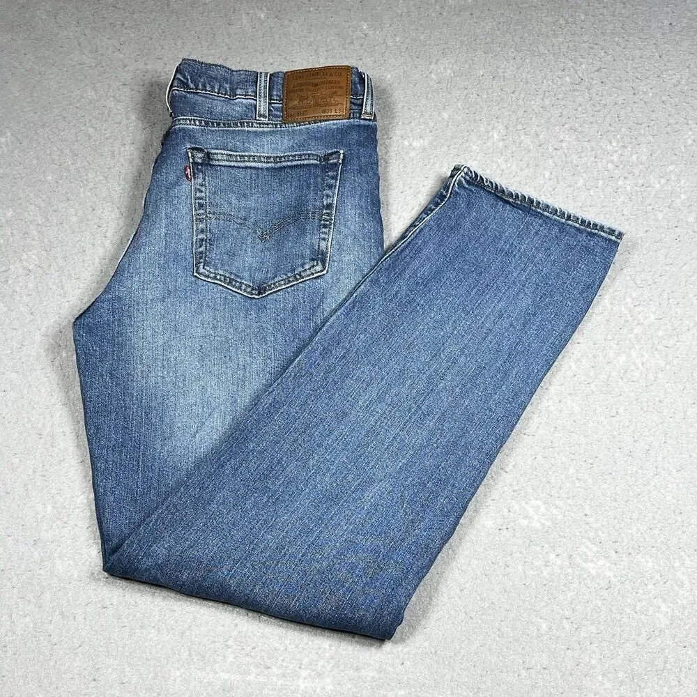 Levis 514 Straight Fit Jeans Size 38 Blue Denim Medium Wash Classic Pockets